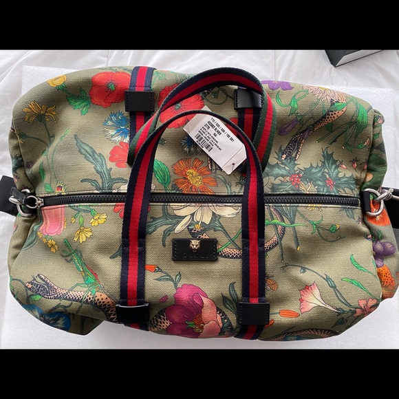 Gucci floral snake duffle bag NWT 100% authentic - Picture 3 of 13